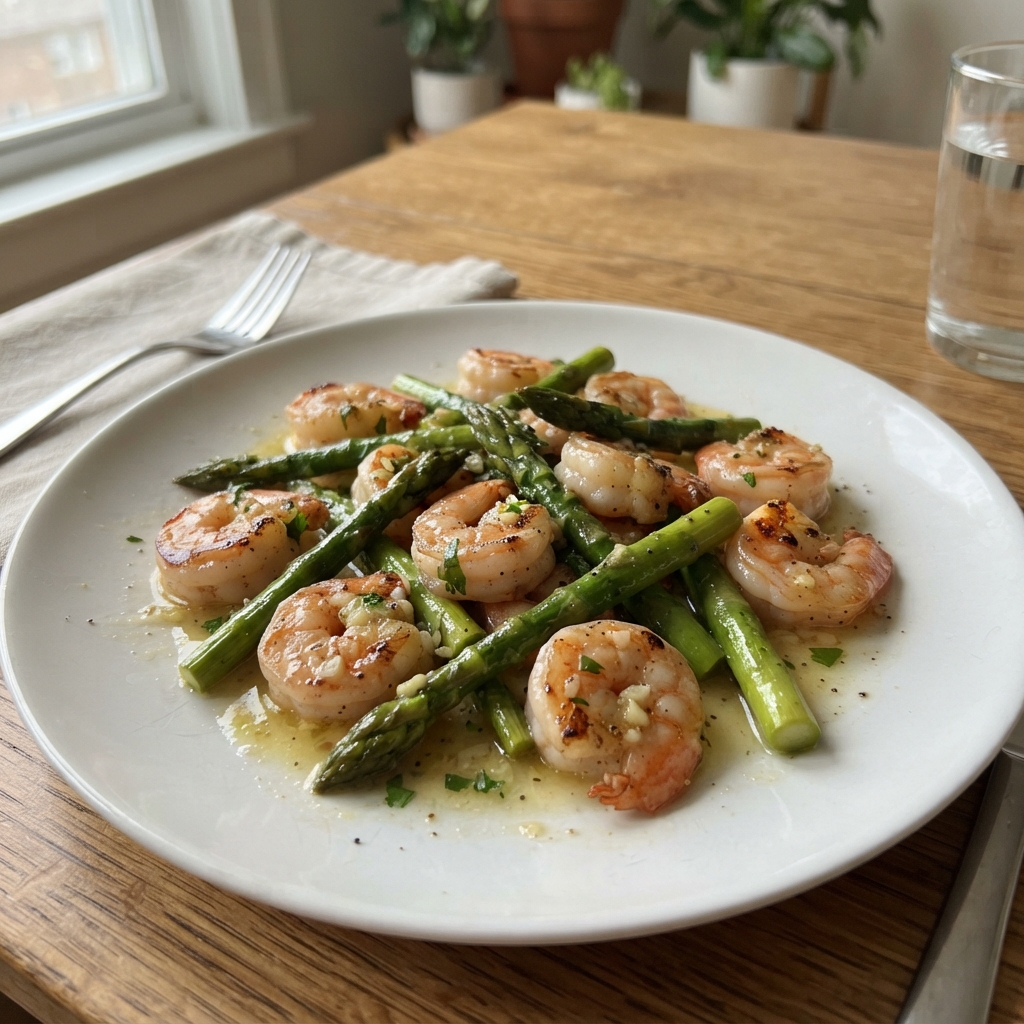 One-Pan Lemon Garlic Shrimp and Asparagus