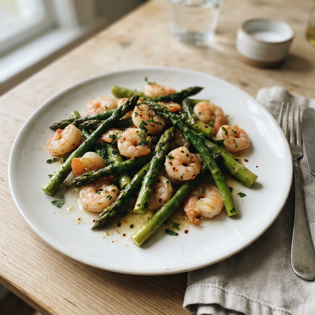 One-Pan Garlic Butter Shrimp and Asparagus