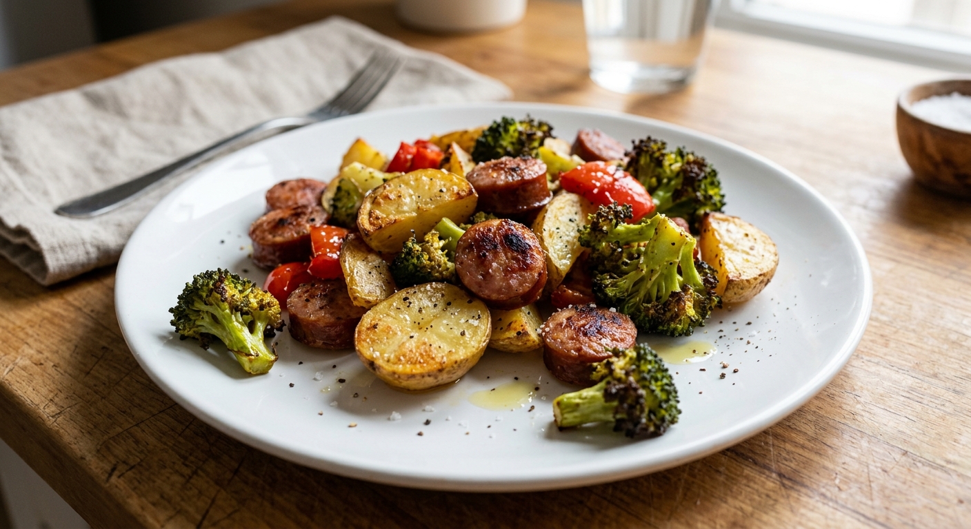 Customizable One-Pan Sheet Pan Sausage and Veggies