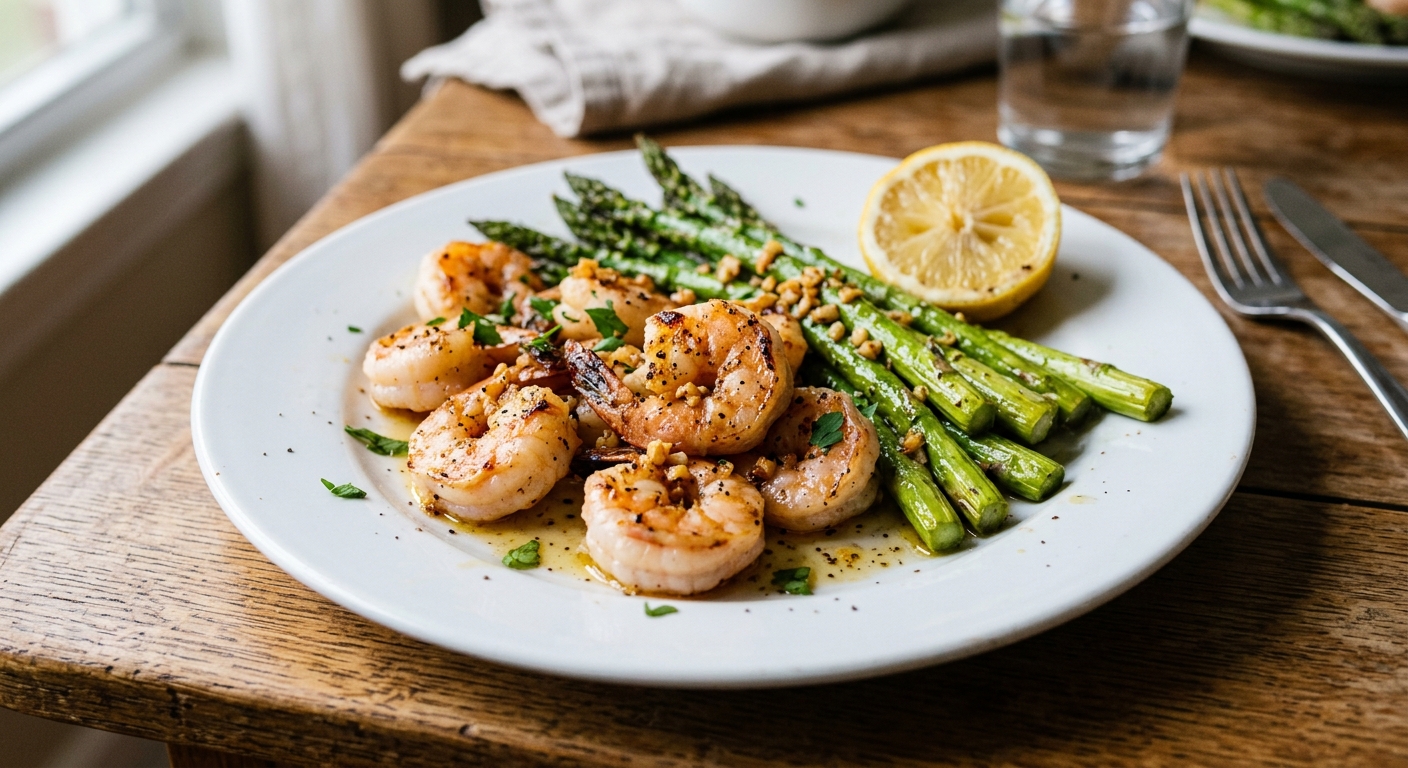 One-Pan Lemon Garlic Shrimp and Asparagus
