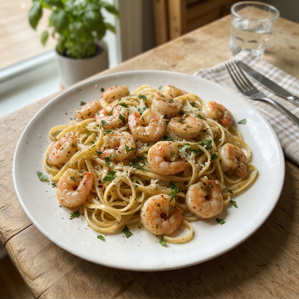 One-Pan Garlic Butter Shrimp and Pasta