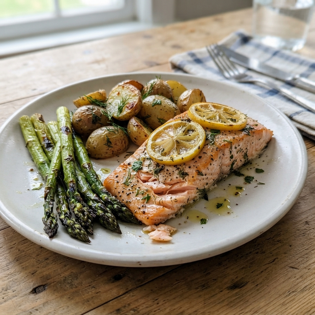 One-Pan Lemon Herb Sheet Pan Salmon