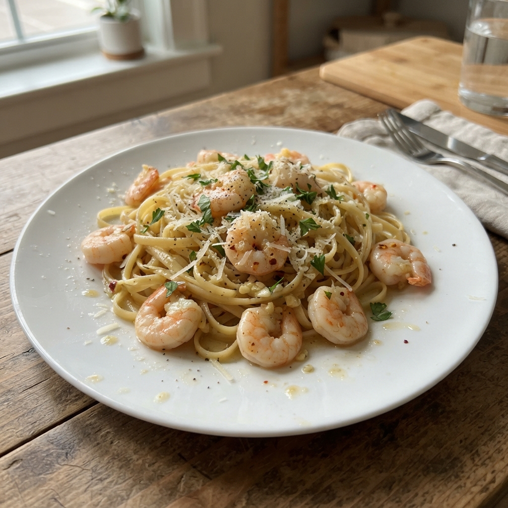 One-Pan Garlic Butter Shrimp and Pasta