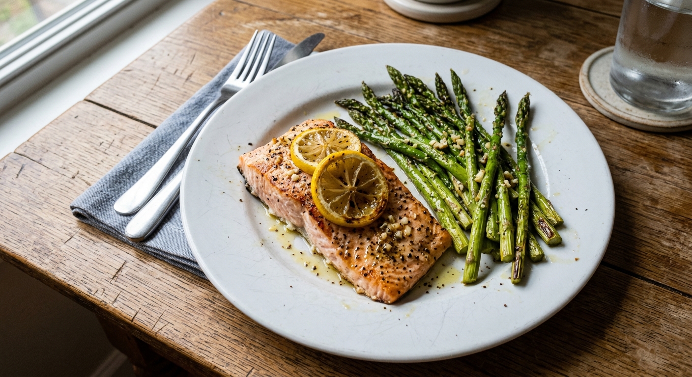 Lemon Garlic Sheet Pan Salmon and Asparagus