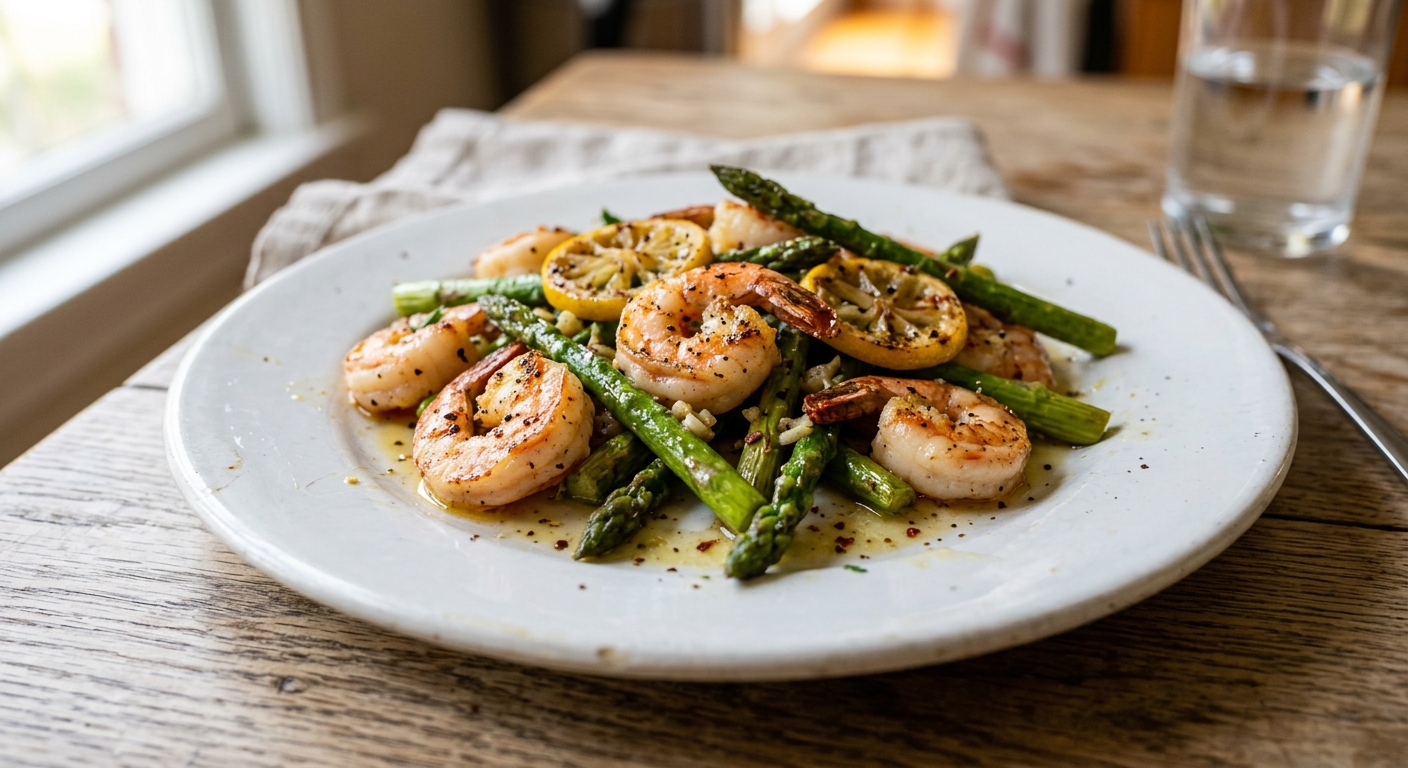 One-Pan Lemon Garlic Shrimp and Asparagus