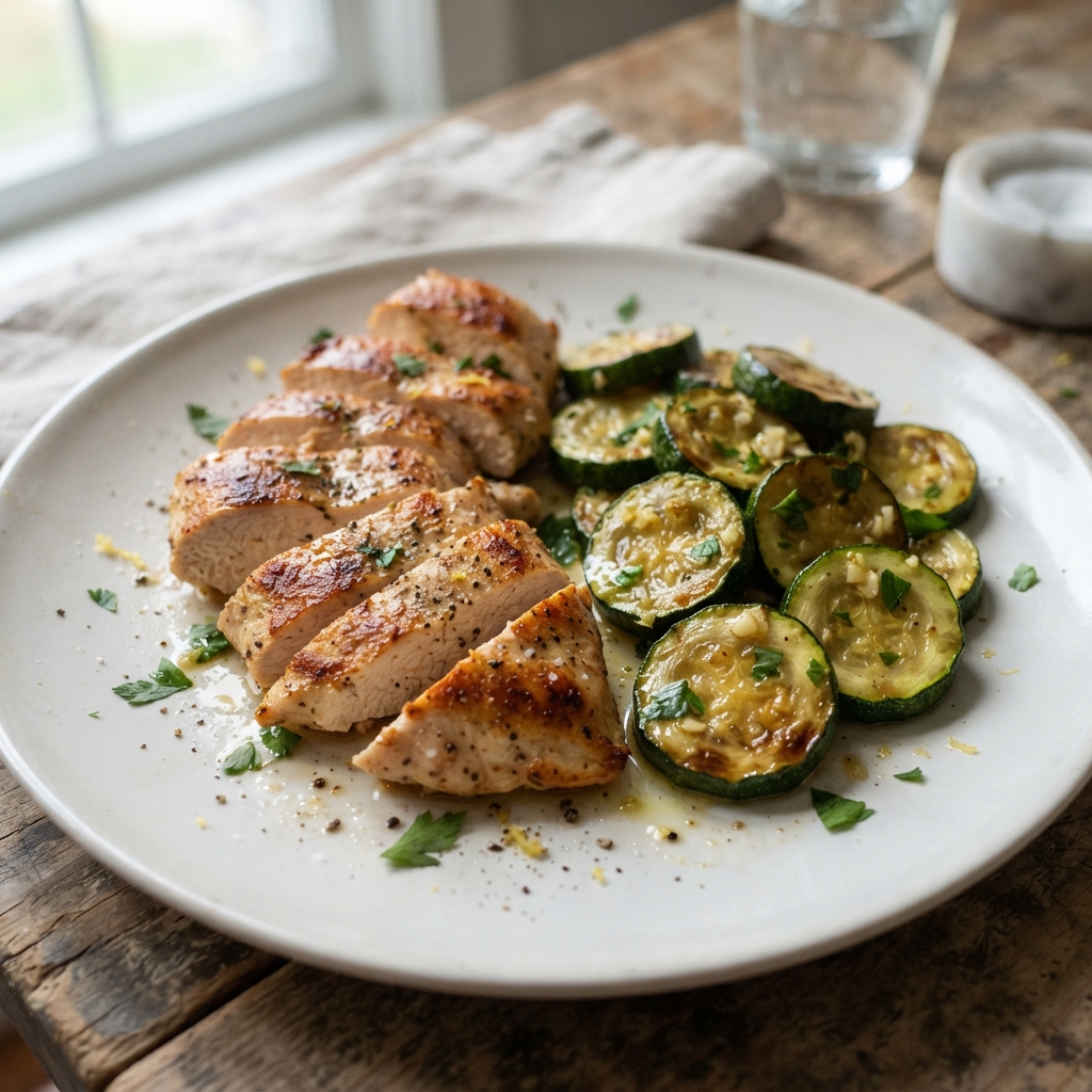 One-Pan Lemon Herb Chicken and Zucchini