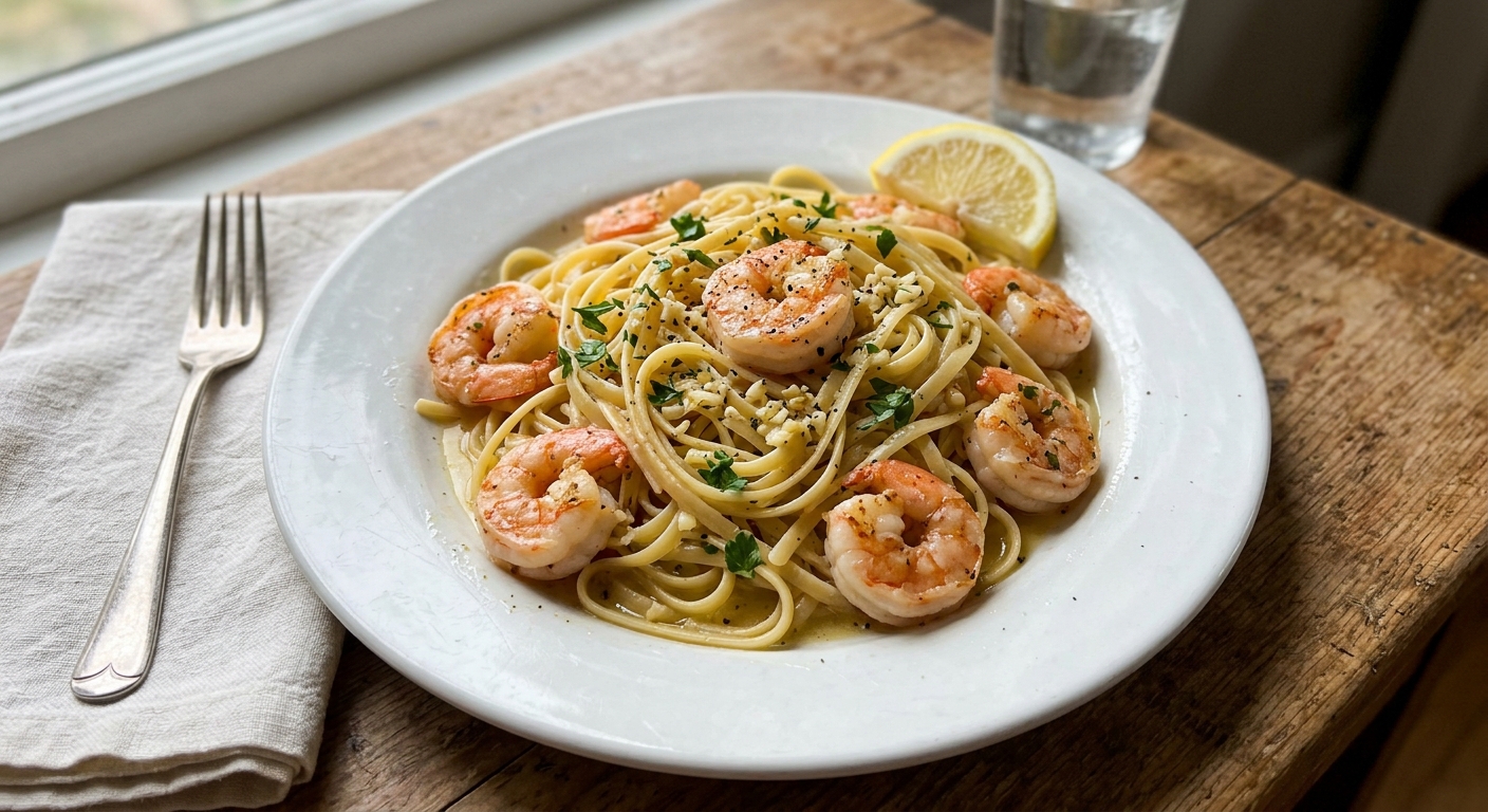 Lemon Garlic Butter Shrimp Pasta