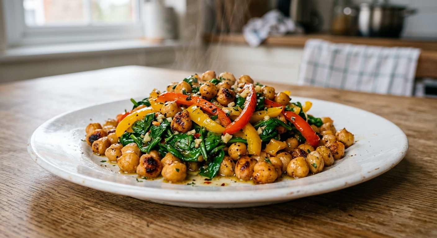 One-Pan Garlic Lemon Chickpea Stir-Fry