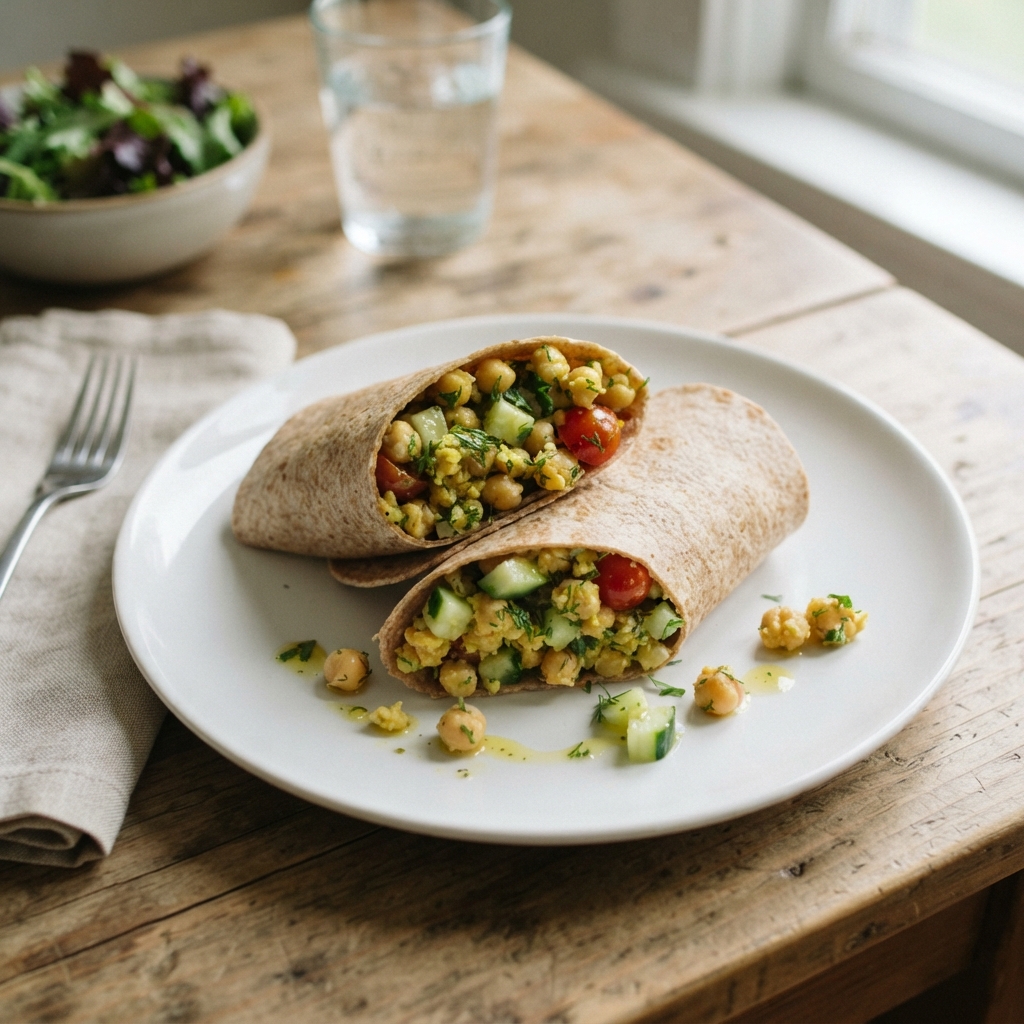 Lemon Herb Chickpea Salad Wraps