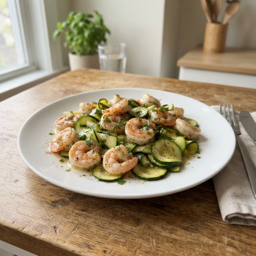 Lemon Herb Shrimp and Zucchini Skillet