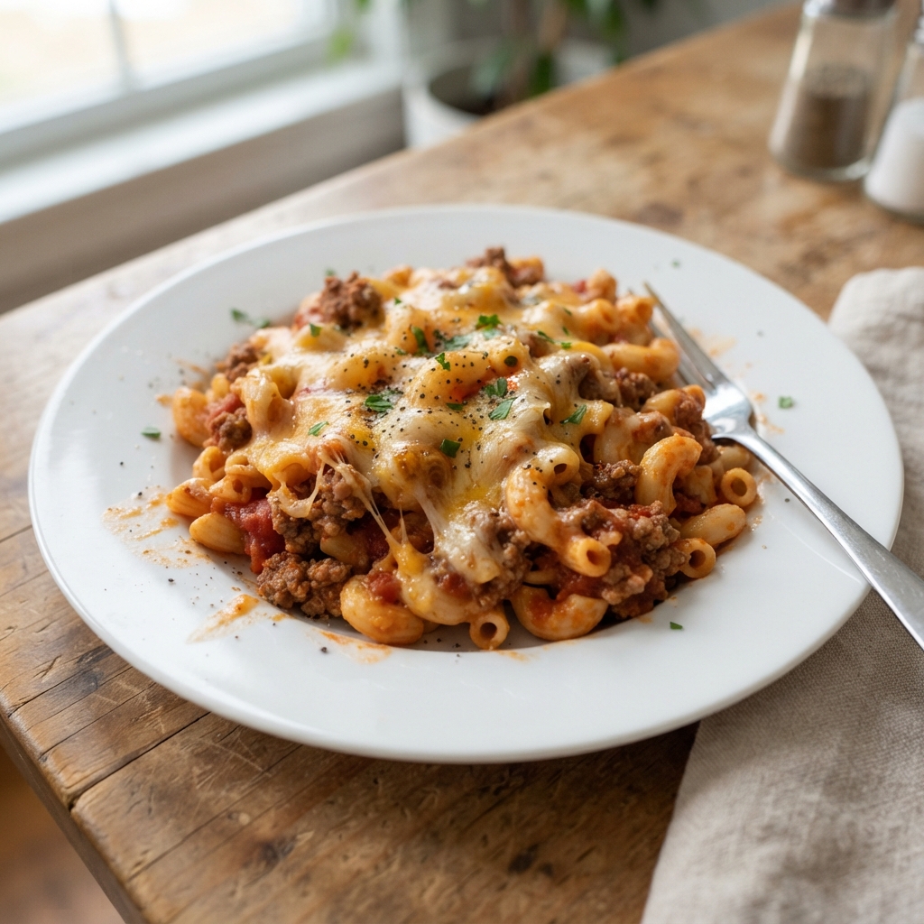 One-Pan Cheesy Beef Pasta
