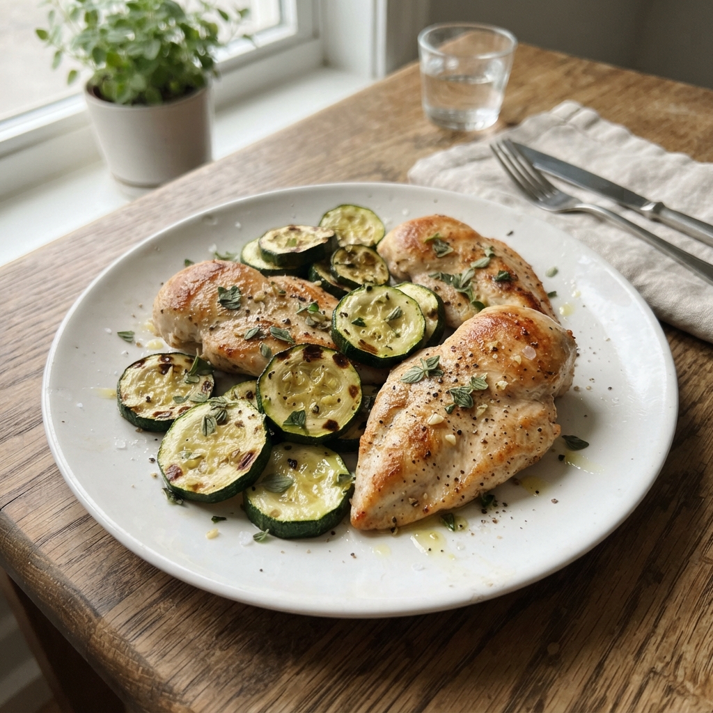 Easy Lemon Herb Grilled Chicken and Zucchini