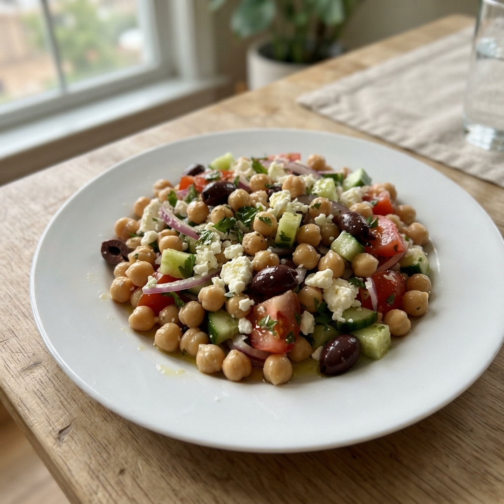Mediterranean Chickpea and Feta Salad