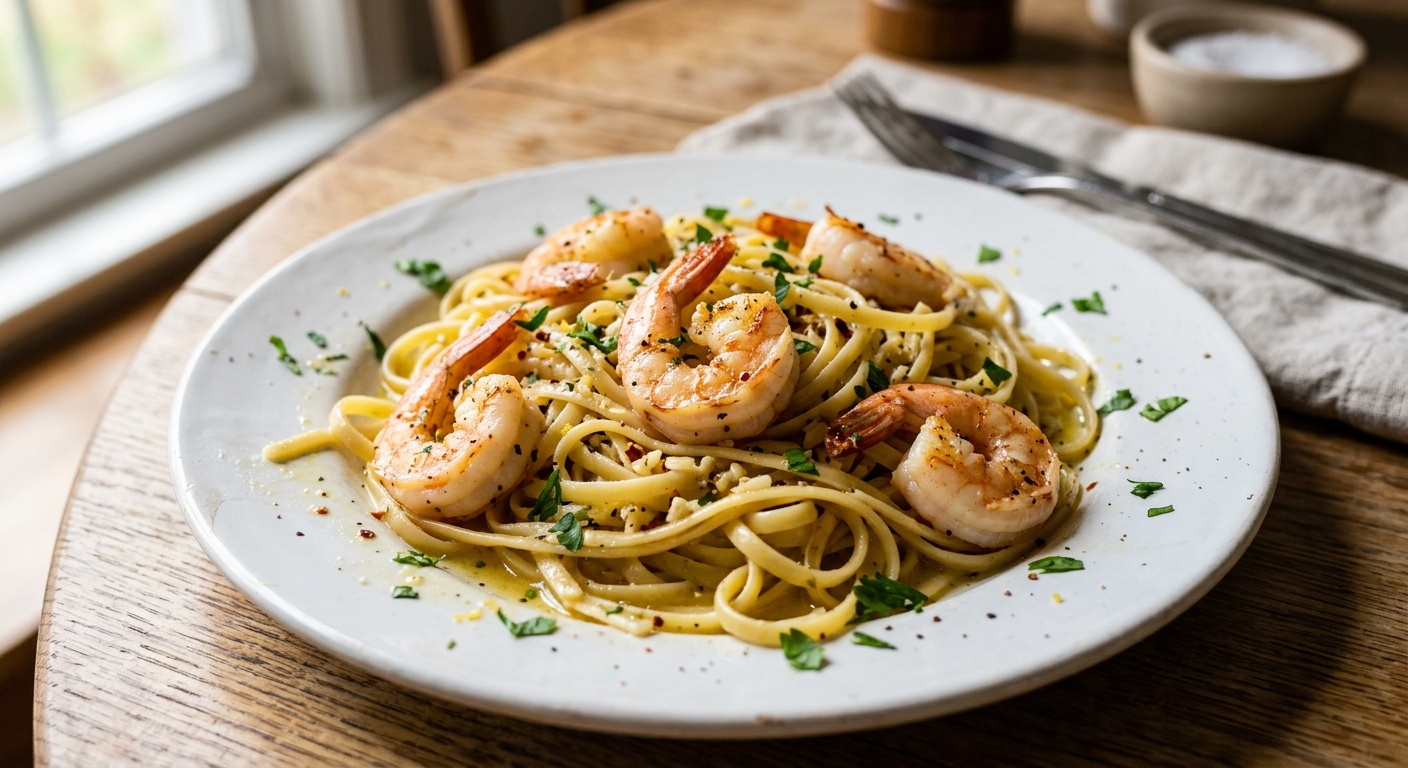 Lemon Garlic Butter Shrimp Pasta