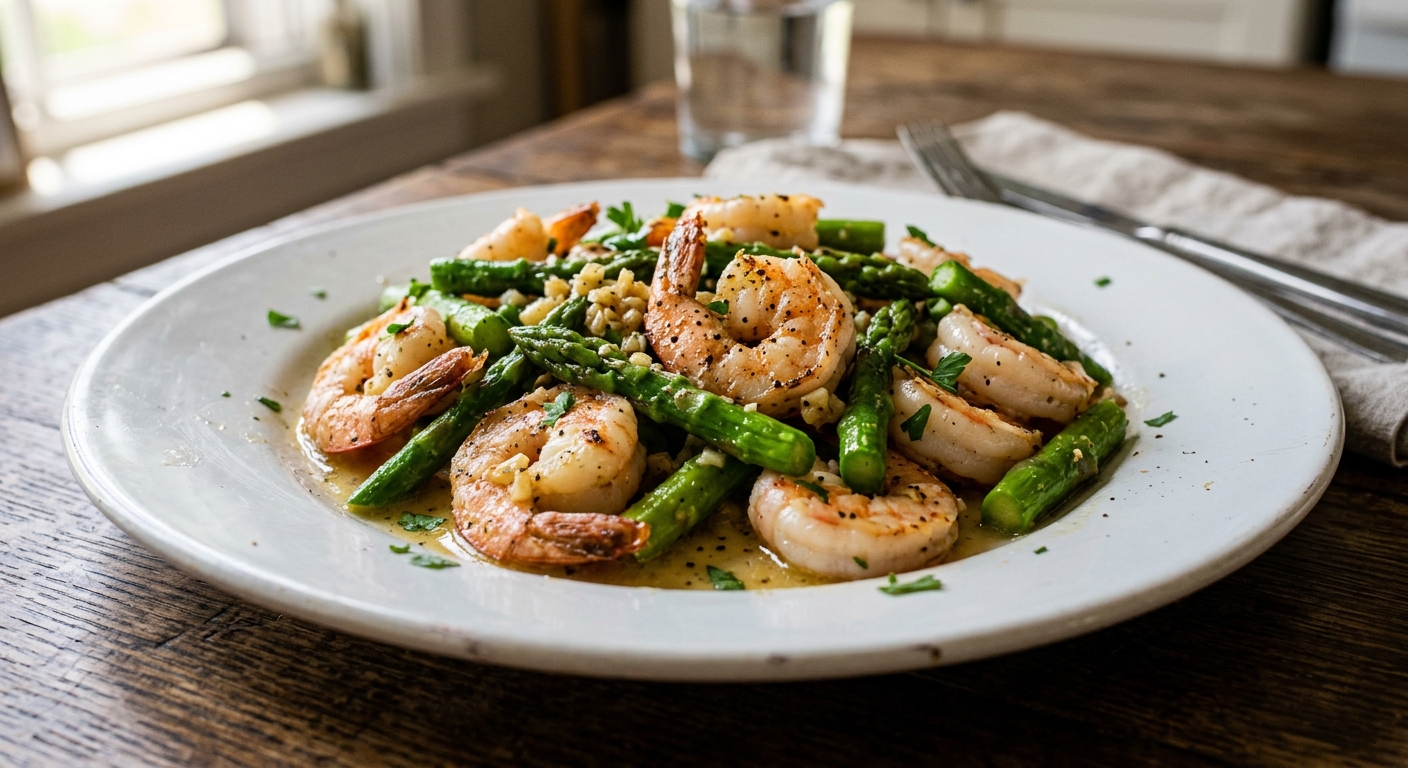 One-Pan Lemon Garlic Shrimp and Asparagus
