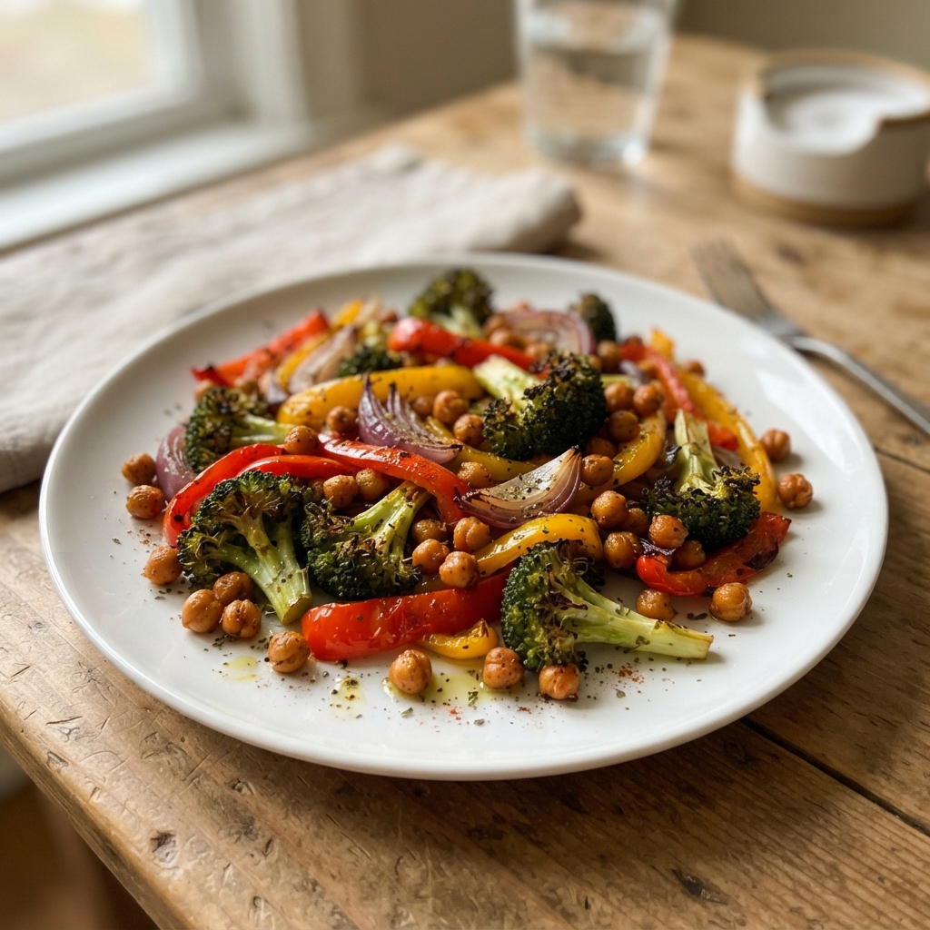 Easy Sheet Pan Roasted Vegetables and Chickpeas