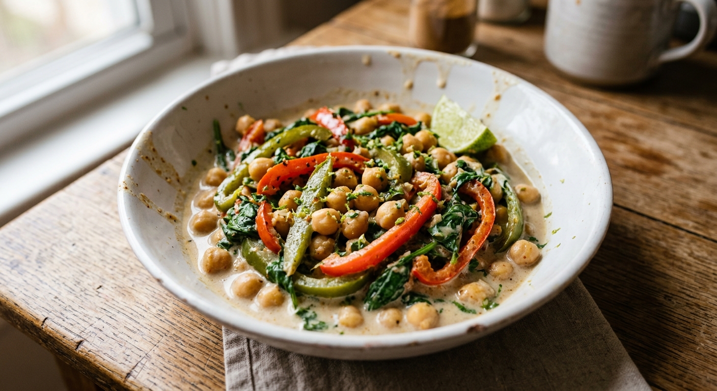 Quick Coconut Lime Chickpea Stir-Fry