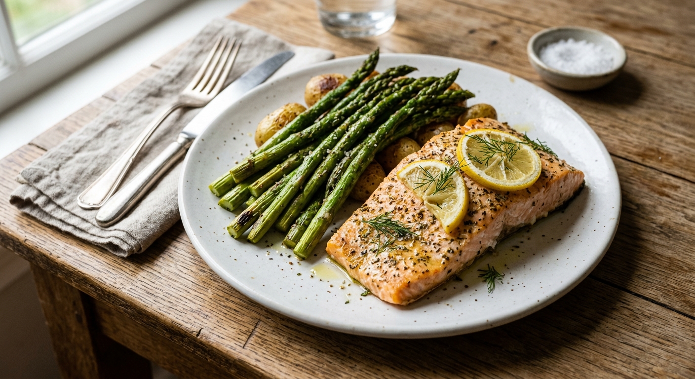 Sheet Pan Lemon Herb Salmon and Asparagus