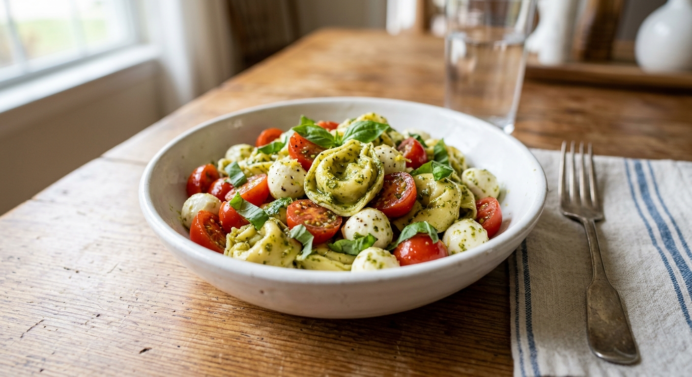 Zesty Pesto Tortellini Salad