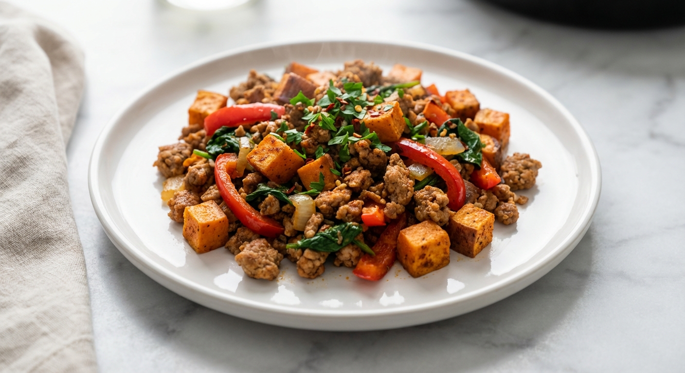 High-Protein Turkey and Sweet Potato Power Skillet