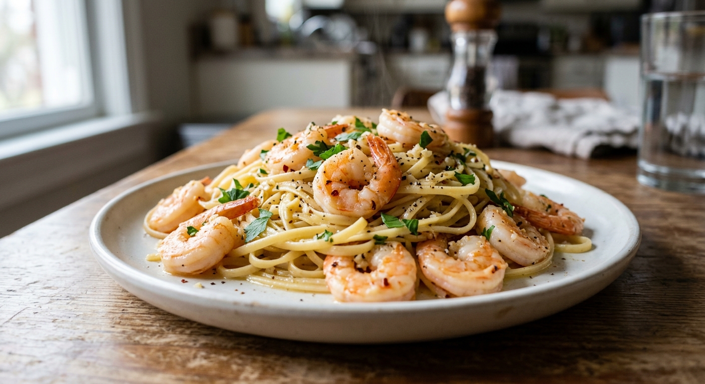 One-Pan Lemon Garlic Butter Shrimp Pasta