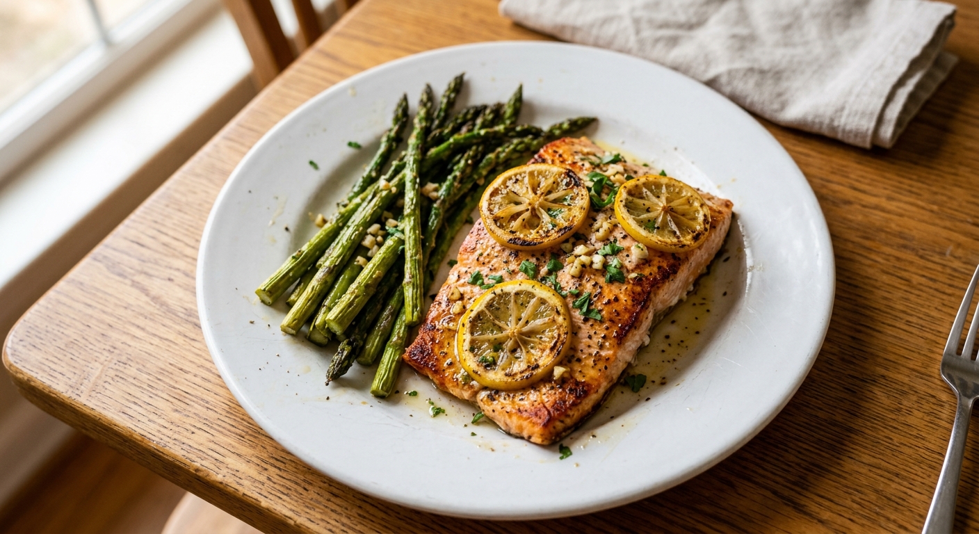 Lemon Garlic Sheet Pan Salmon and Asparagus
