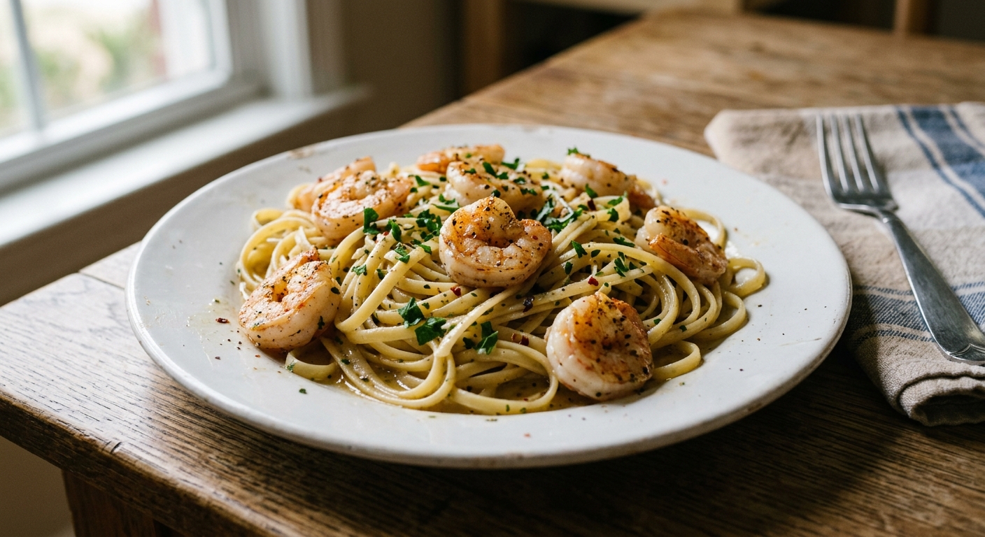 Lemon Garlic Butter Shrimp Pasta