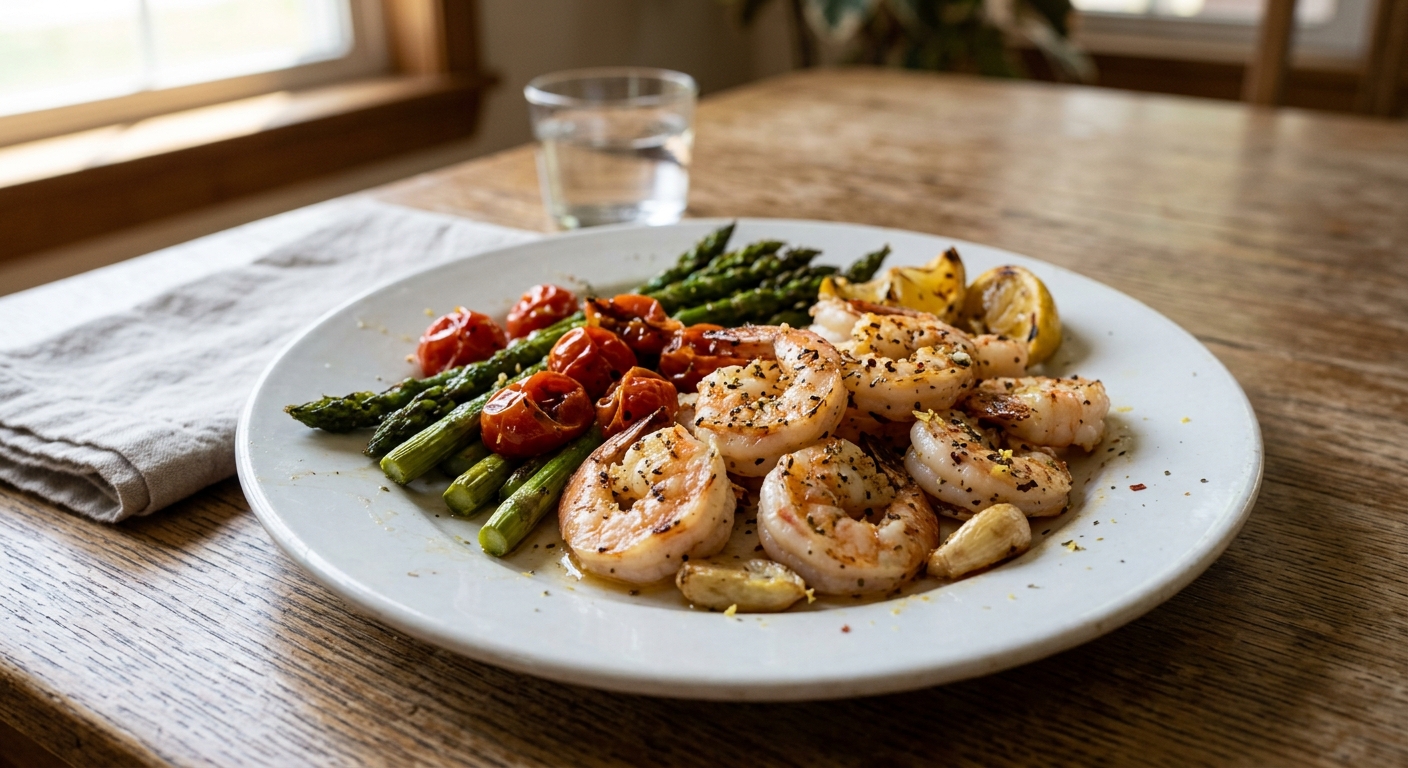 Zesty Lemon Garlic Shrimp Sheet Pan