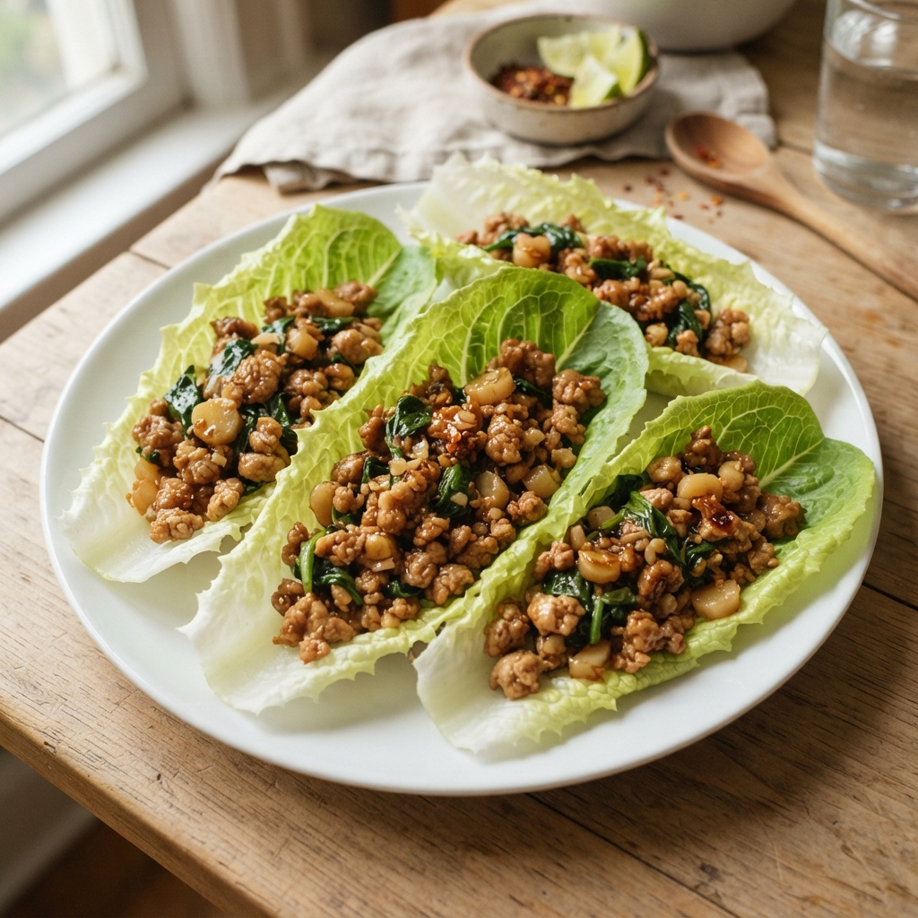 Quick Turkey and Spinach Lettuce Wraps