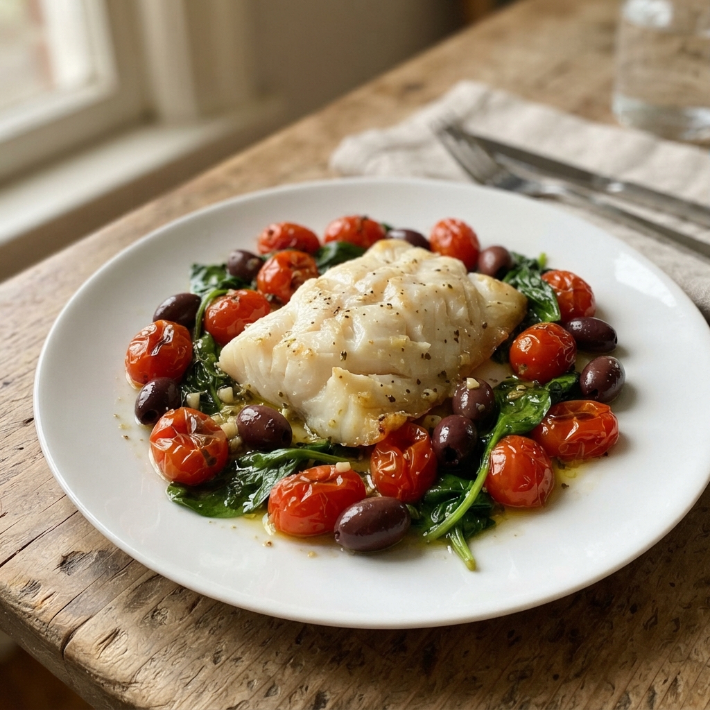 One-Pan Lemon Herb Mediterranean Cod