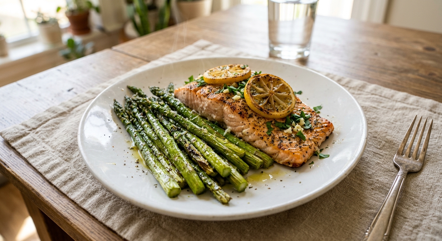 Lemon Herb Sheet Pan Salmon and Asparagus