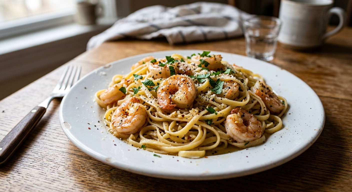 Lemon Garlic Butter Shrimp Pasta