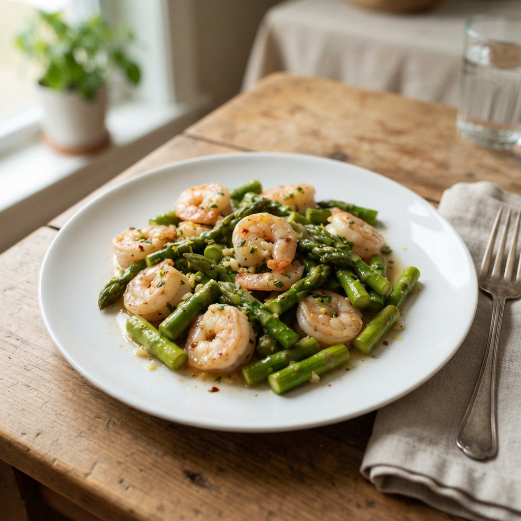 One-Pan Garlic Butter Shrimp and Asparagus