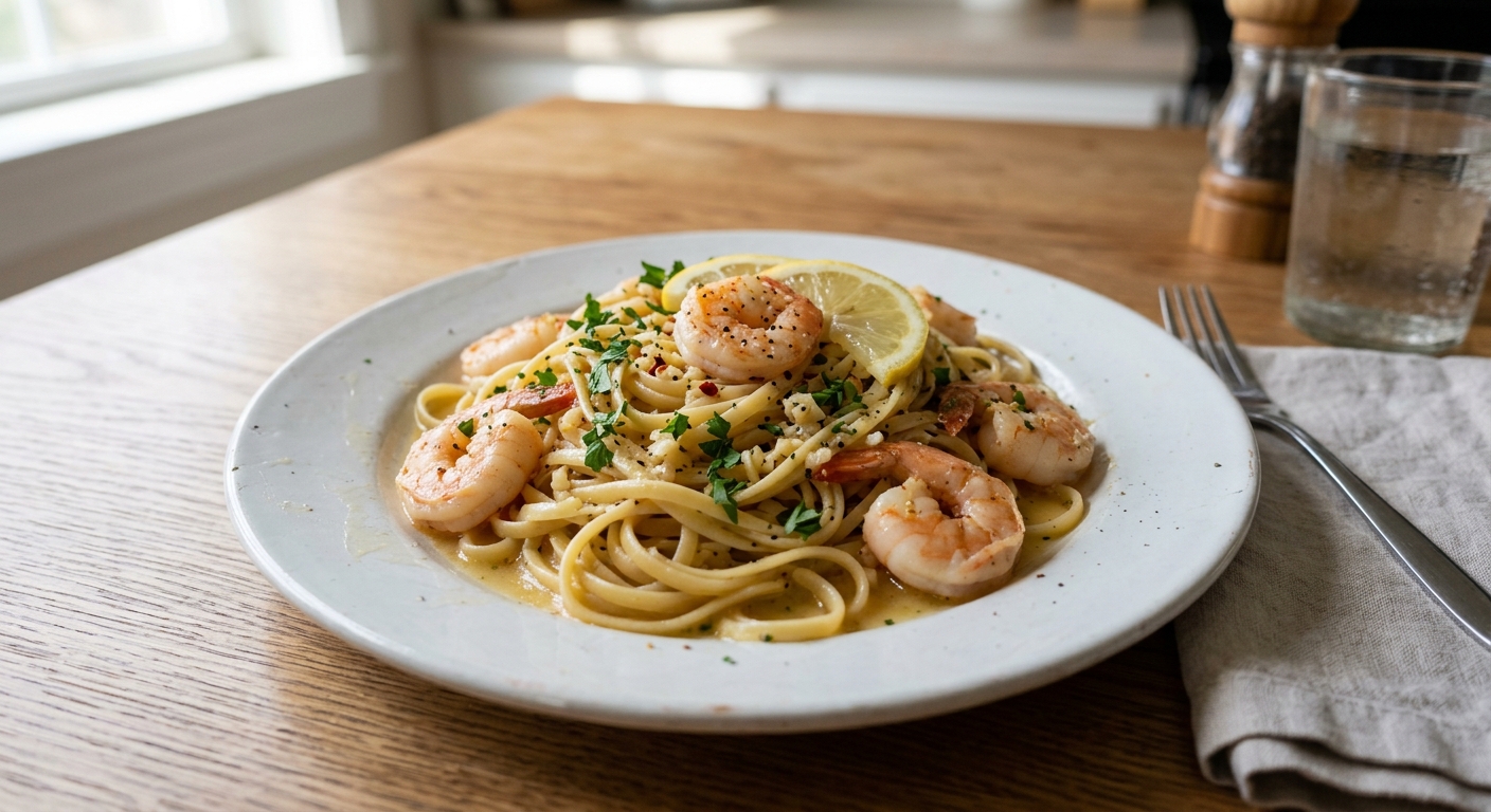 Lemon Garlic Butter Shrimp Pasta