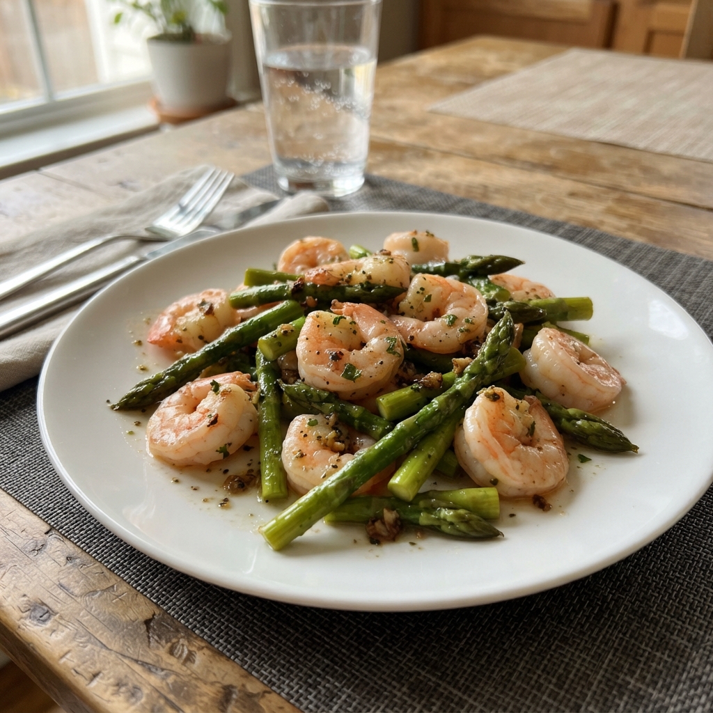 One-Pan Garlic Butter Shrimp and Asparagus
