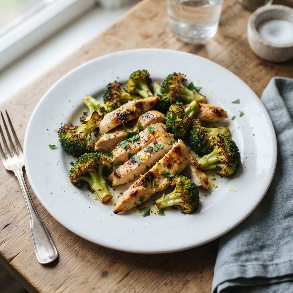 Lemon Garlic Sheet Pan Chicken and Broccoli