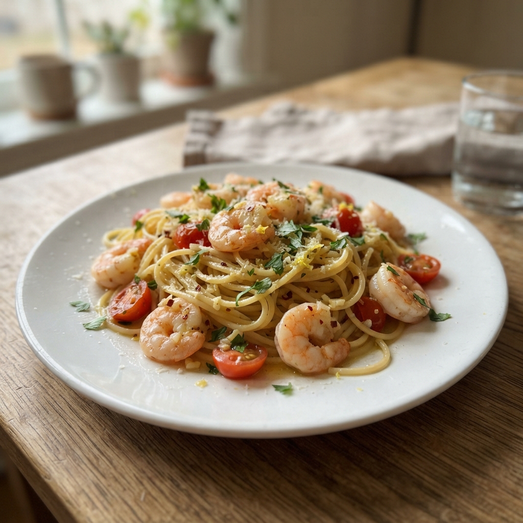 One-Pan Garlic Butter Shrimp and Pasta