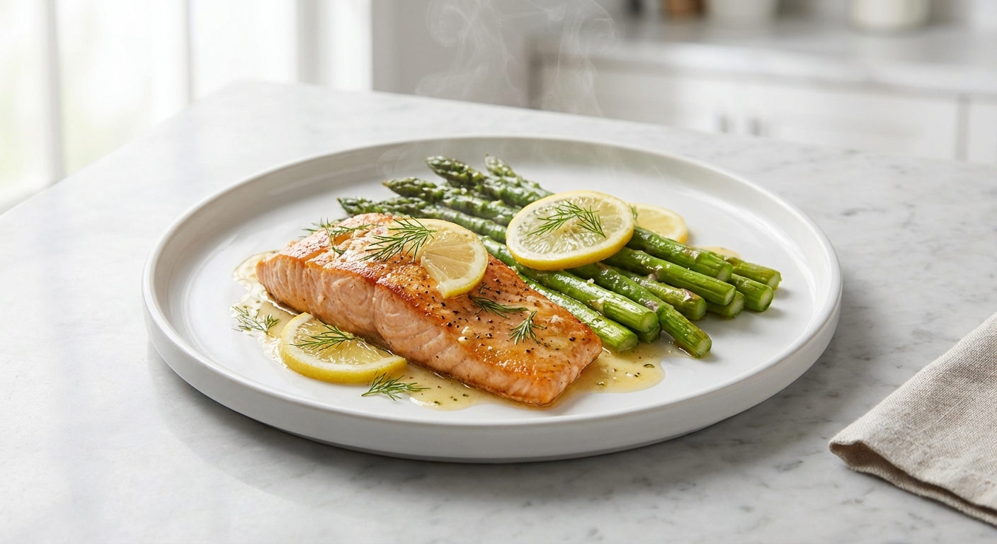 One-Pan Lemon Garlic Salmon and Asparagus