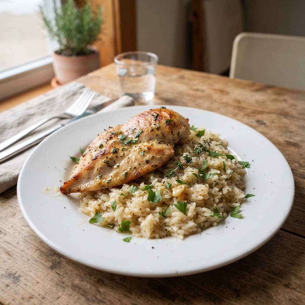 One-Pan Garlic Butter Chicken and Rice