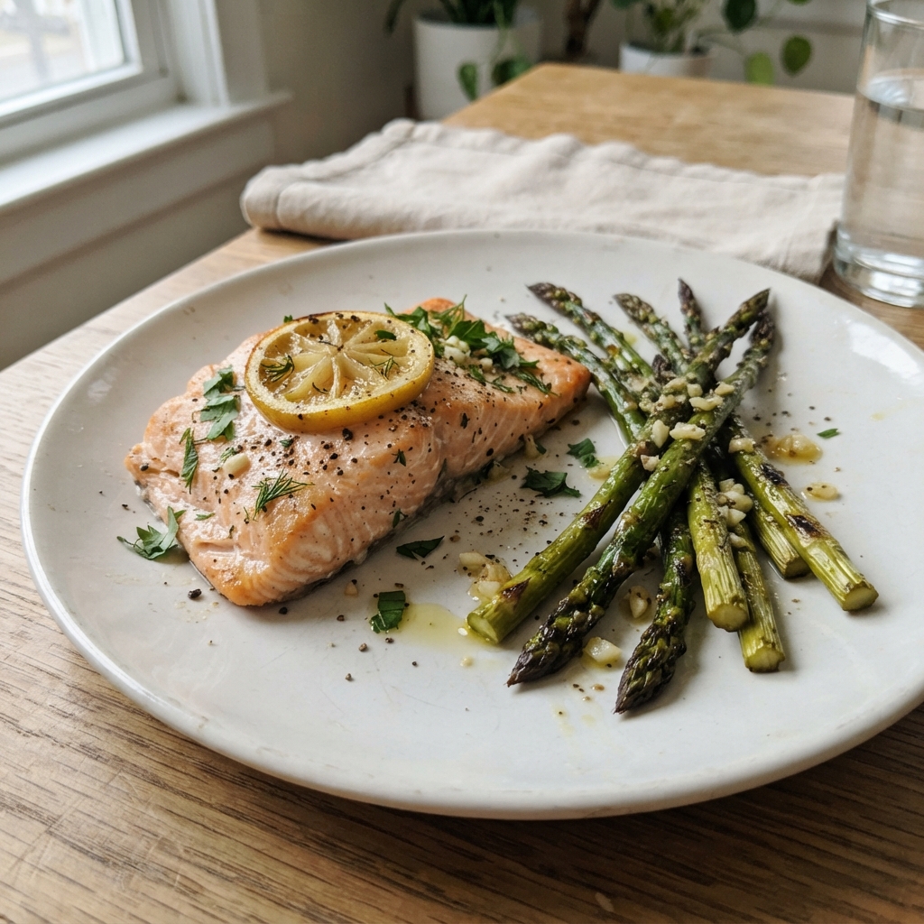Lemon Herb Baked Salmon with Asparagus