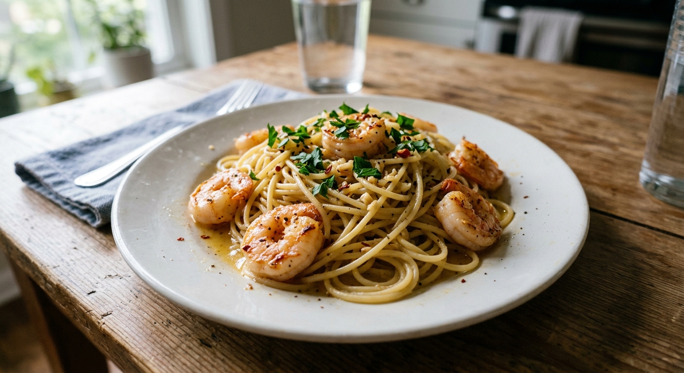 Lemon Garlic Butter Shrimp Pasta