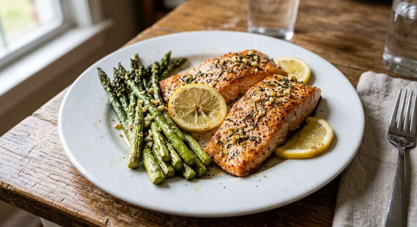 One-Pan Garlic Herb Salmon and Asparagus