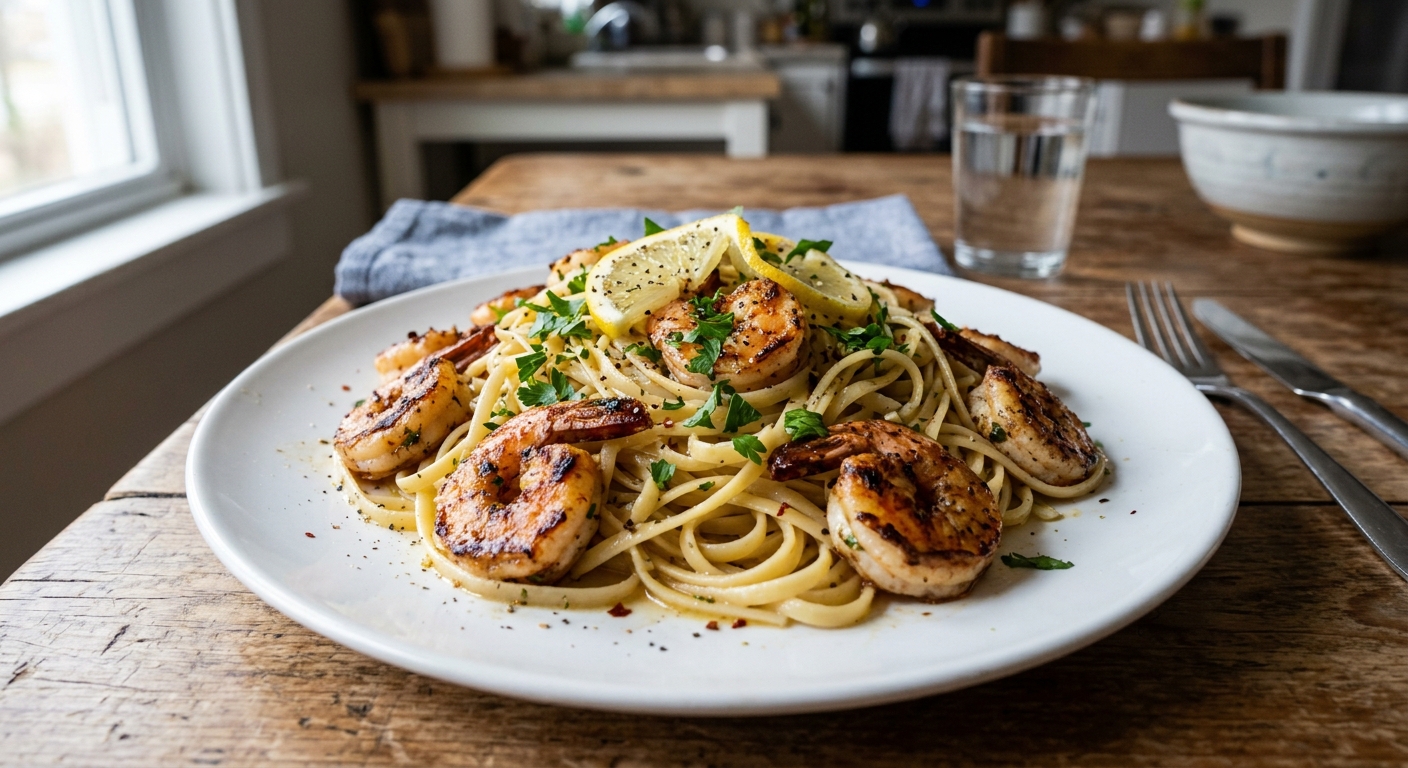 Lemon Garlic Butter Shrimp Pasta