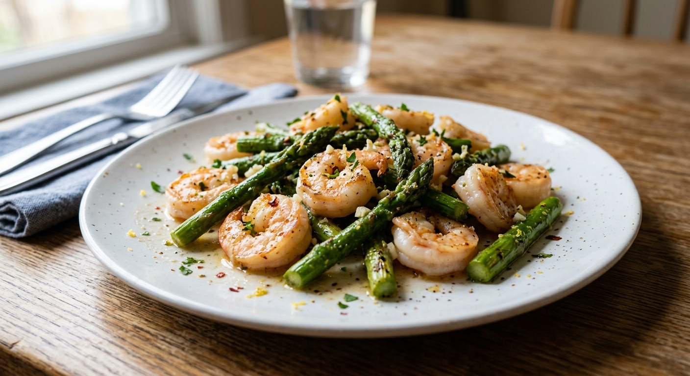 One-Pan Lemon Garlic Shrimp and Asparagus