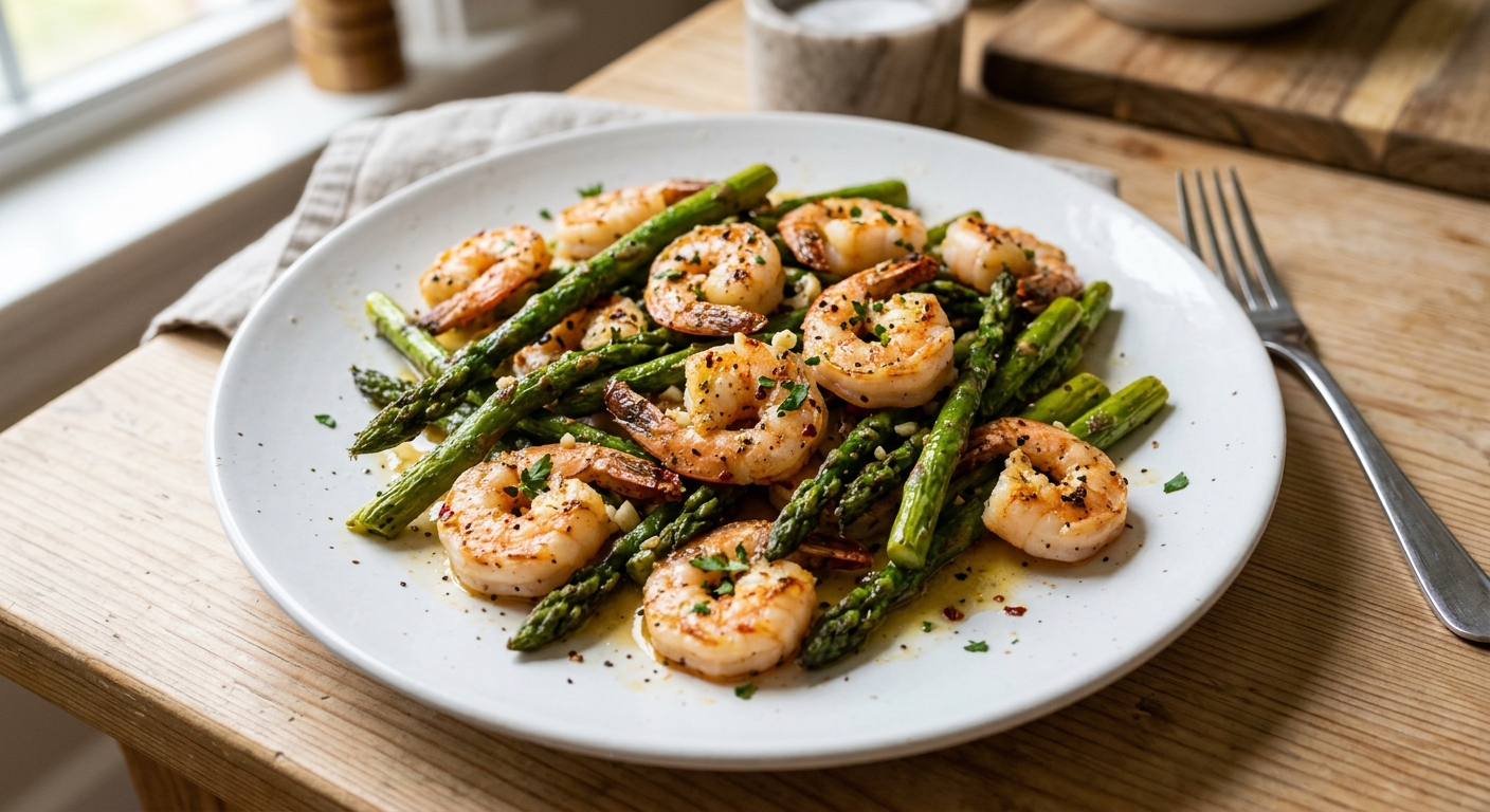 One-Pan Lemon Garlic Shrimp and Asparagus