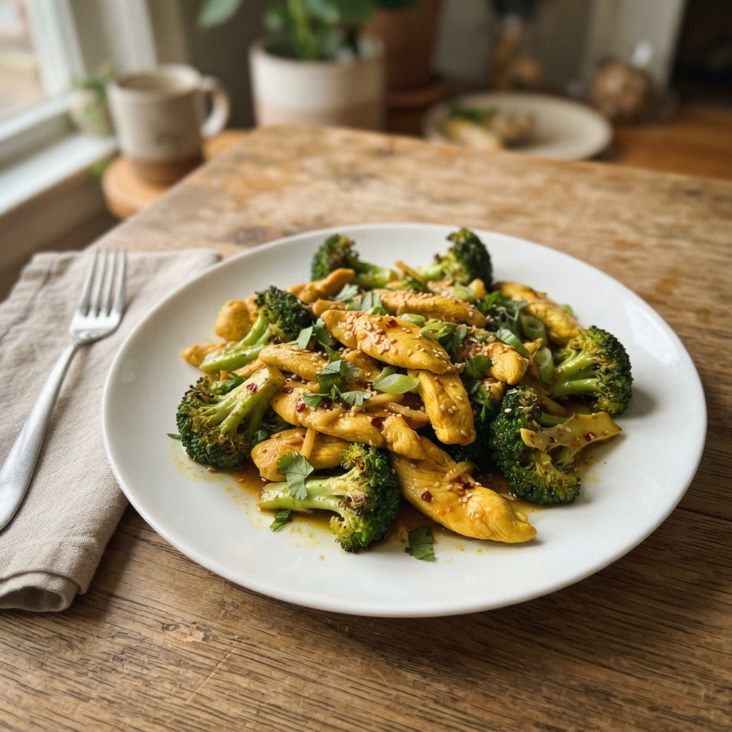 Turmeric Ginger Chicken and Broccoli Stir-Fry