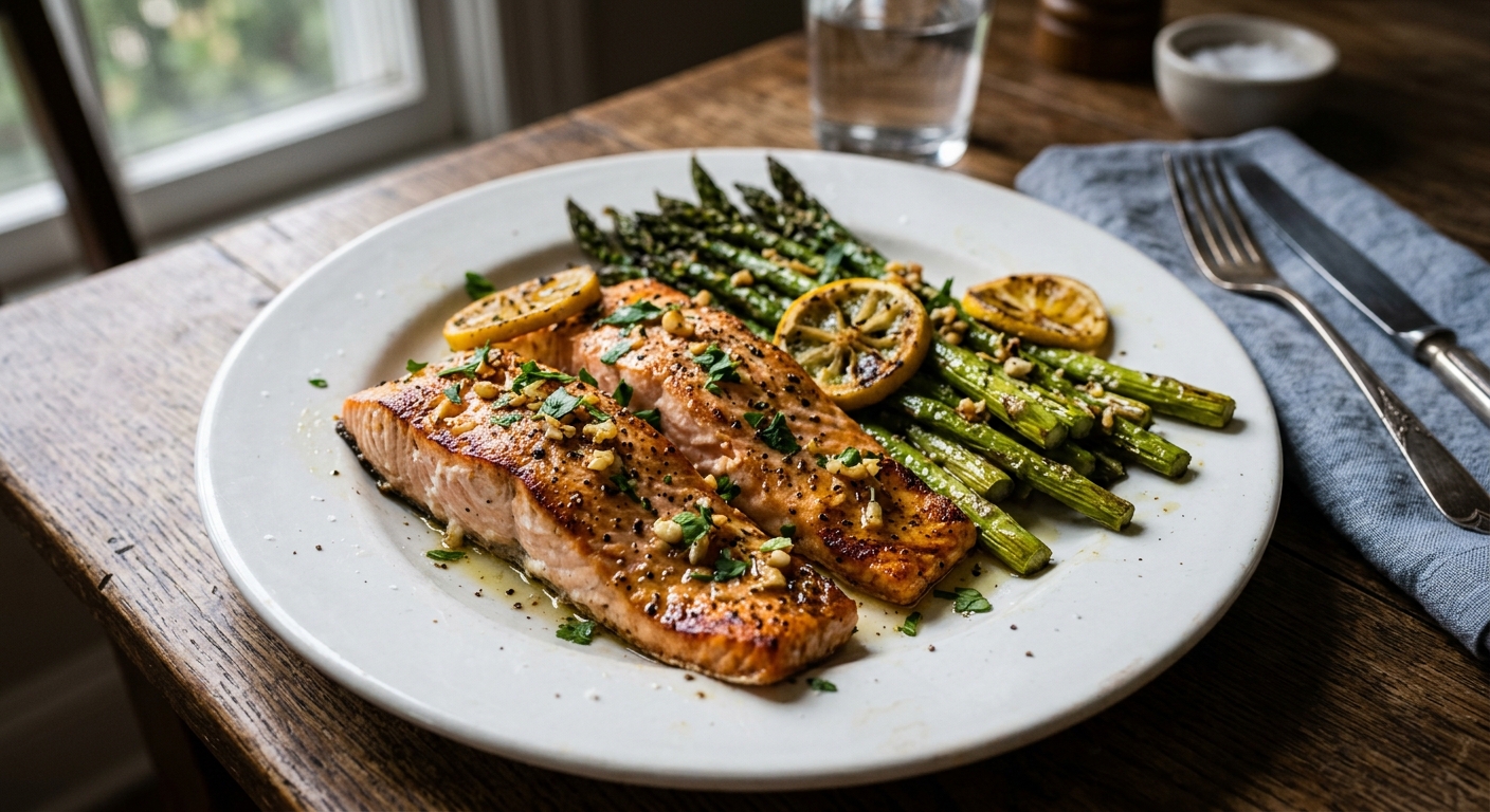 Lemon Garlic Sheet Pan Salmon and Asparagus