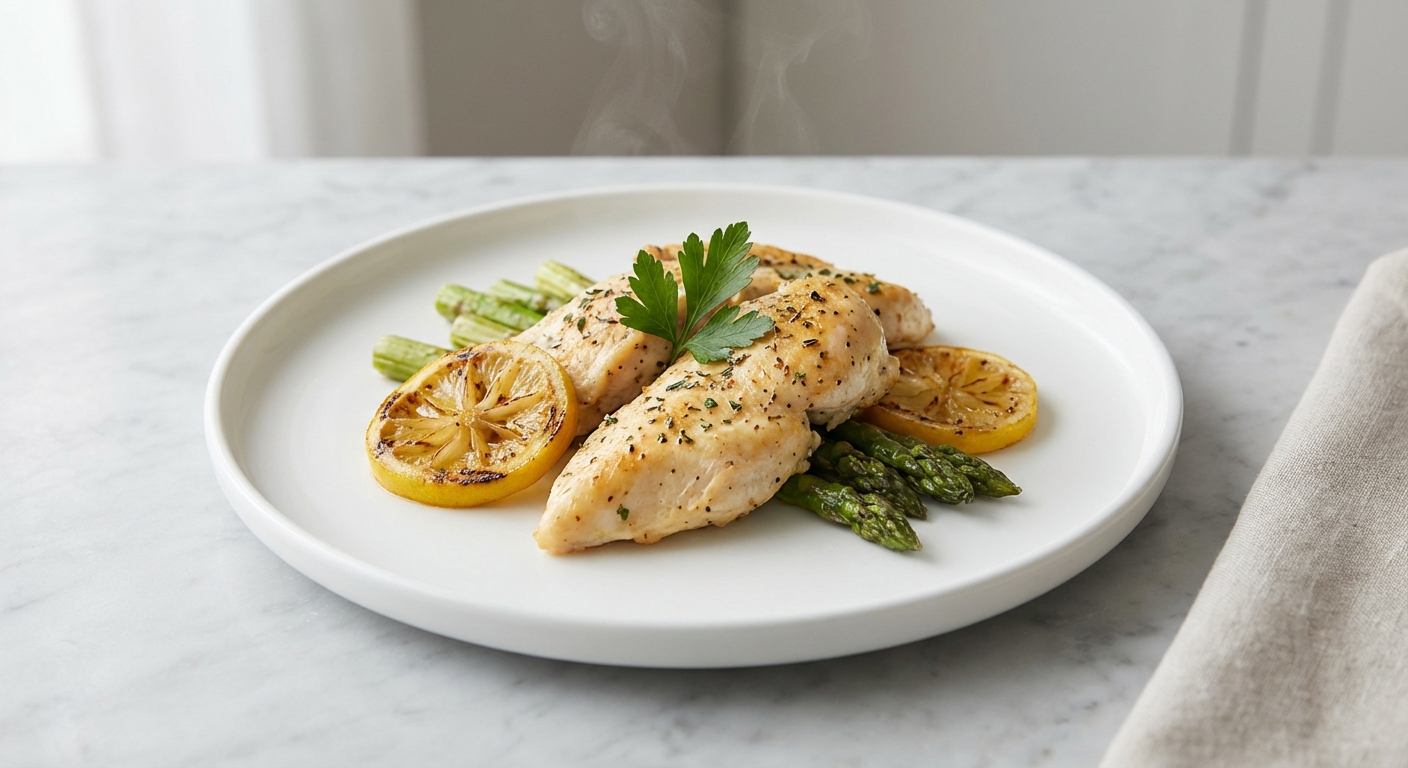 Lemon Garlic Chicken and Asparagus Sheet Pan