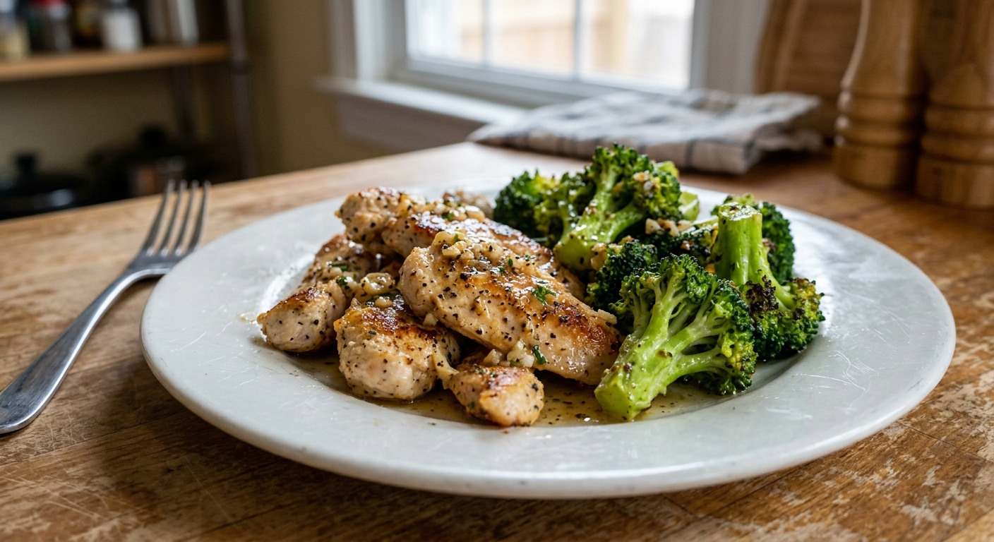 One-Pan Garlic Butter Lemon Chicken and Broccoli