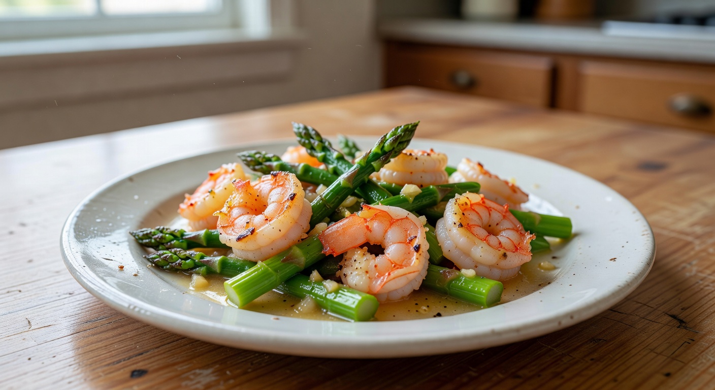 Lemon Garlic Shrimp and Asparagus Stir-Fry